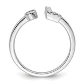 14k White Gold 1/8 carat Lab Grown Diamond VS/SI+ G+ Initial L Adjustable Ring